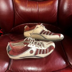 Vintage leather athletic shoes red sketchers